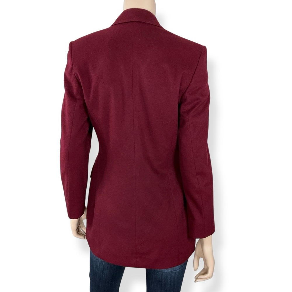 Saks Fifth Ave Cashmere Collection Blazer Jacket Coat Burgundy Germany Size 4 - Picture 5 of 16